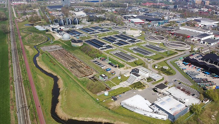 Luchtfoto zuivering Hengelo